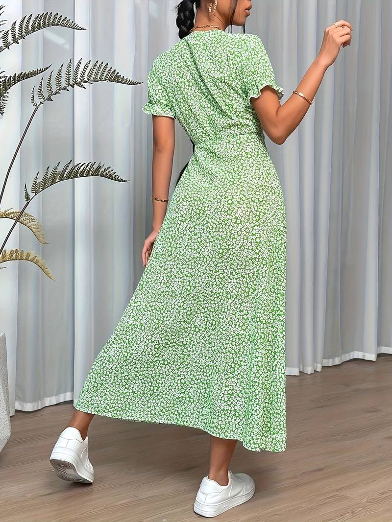 Mia - Maxikleid Mit Raffiniertem Blumenmotiv