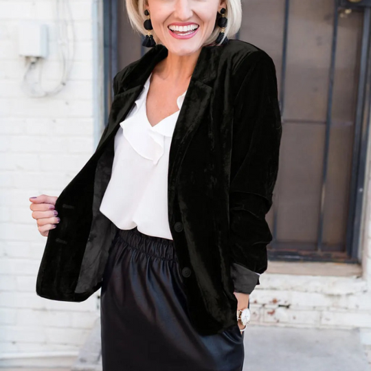 Damen Blazer mit Knöpfen | Langer Schnitt