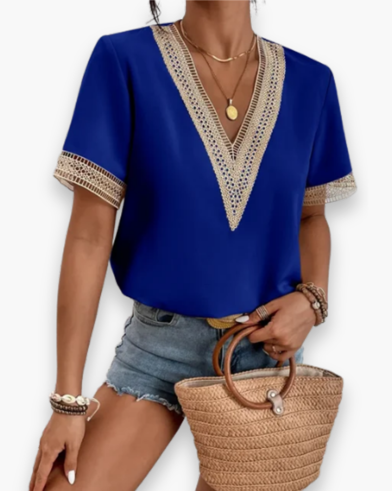 Damen Elegantes V-Ausschnitt Oberteil | Vielseitig