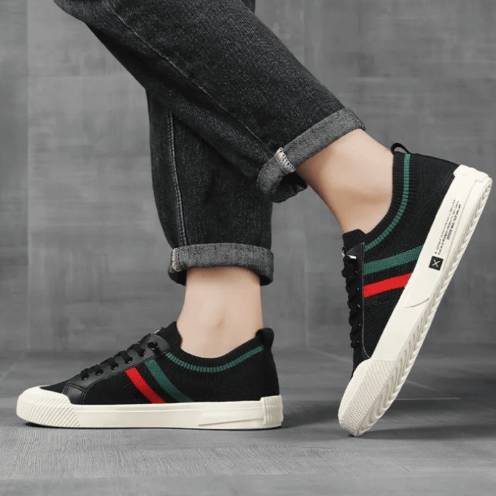 Herren Bequeme Turnschuhe | Stylische Freizeit-Schuhe mit Streifen