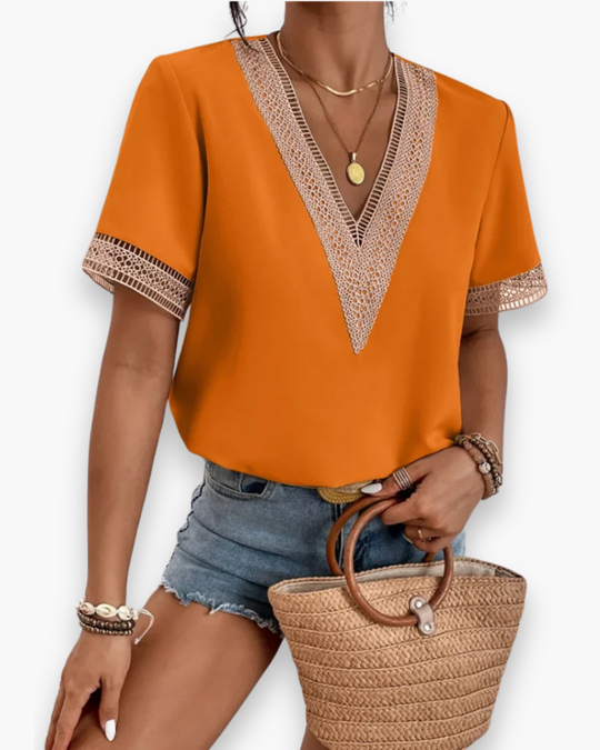 Damen Elegantes V-Ausschnitt Oberteil | Vielseitig