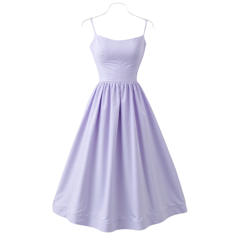 Abendkleid Damen | Spaghettiträger Midi Ausgestellter Rock