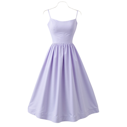 Abendkleid Damen | Spaghettiträger Midi Ausgestellter Rock