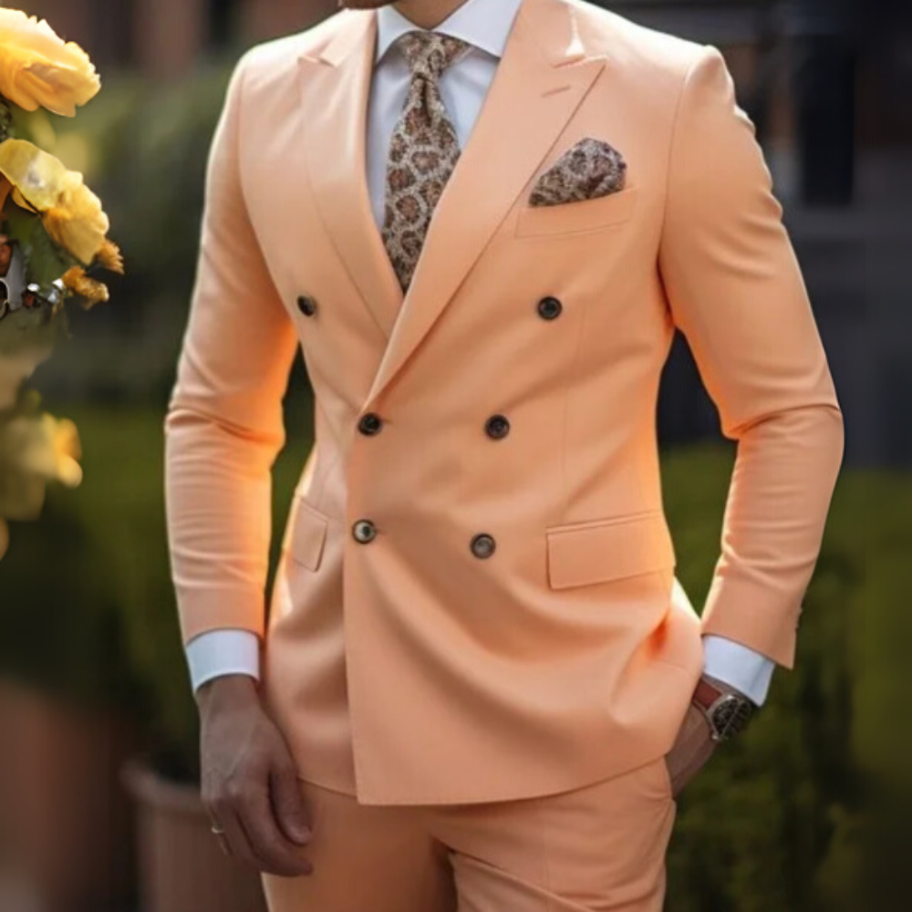 Herren Anzug Zweiteilig | Zweireiher Look für Büro & Anlass