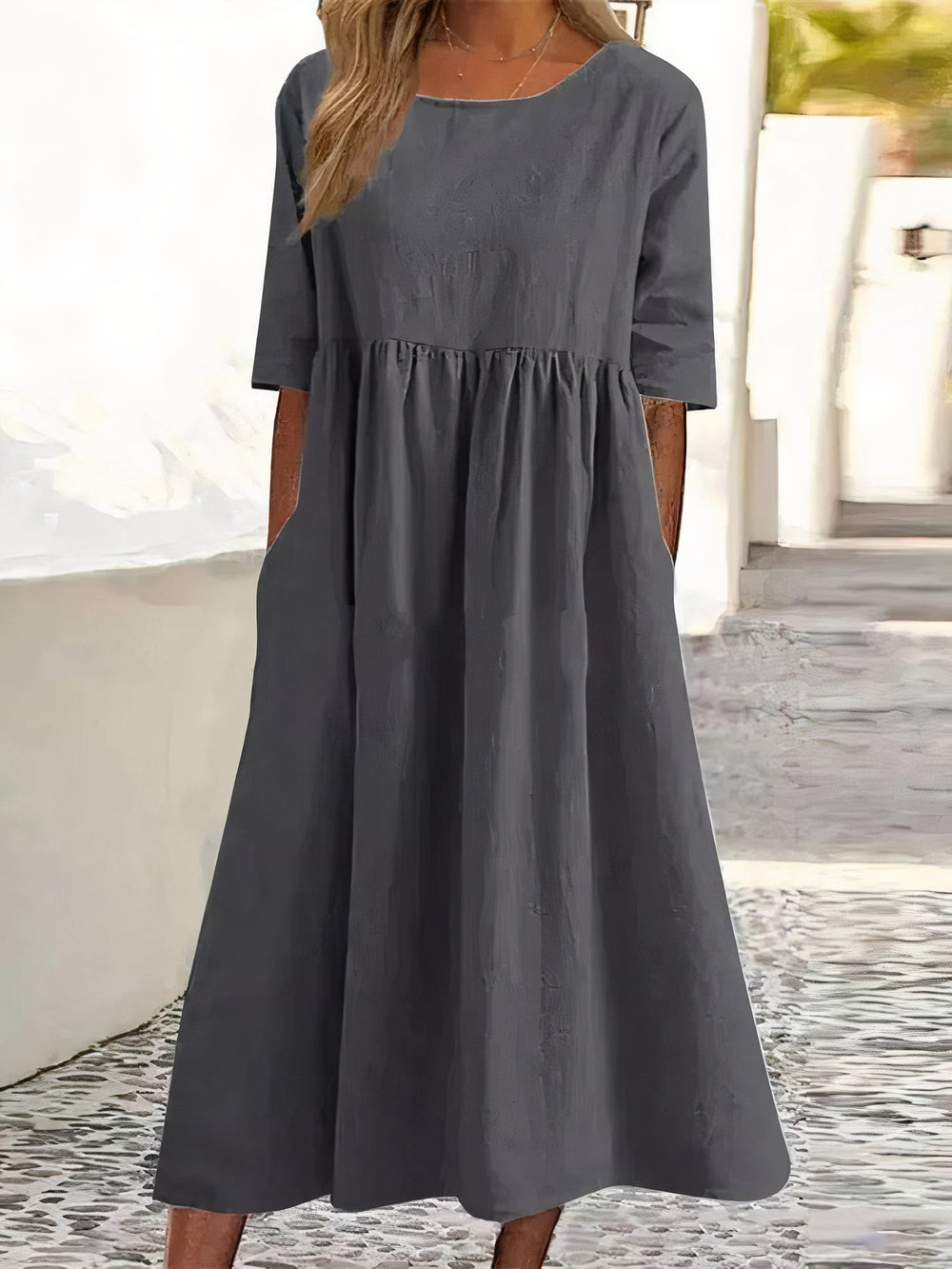 Aura - Vintage Kleid Mit Halben Ärmeln