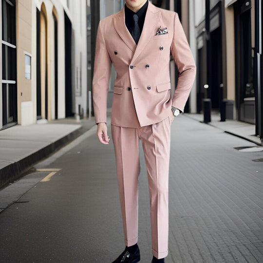 Herren Anzug 3-teilig Slim Fit | Hochzeitsgäste mit doppelreihiger Weste