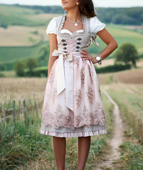Damen Bayerisches Dirndl Kleid | Mit Gebundener Schleife