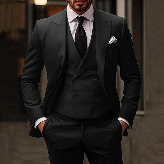 Herren Anzug 3-teilig Slim Fit | Hochzeitsgäste Reversweste Klassischer Stil