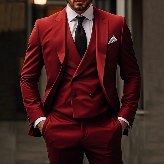 Herren Anzug 3-teilig Slim Fit | Hochzeitsgäste Reversweste Klassischer Stil