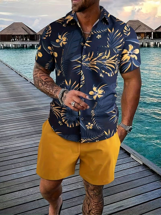 Nate – 2-Teiliges Set Mit Blumenblatt-Print Für Herren