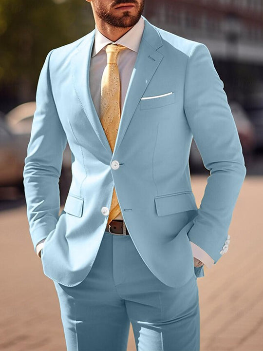 Herren Zweiteiliger Anzug Hellblau | Modern & Elegant