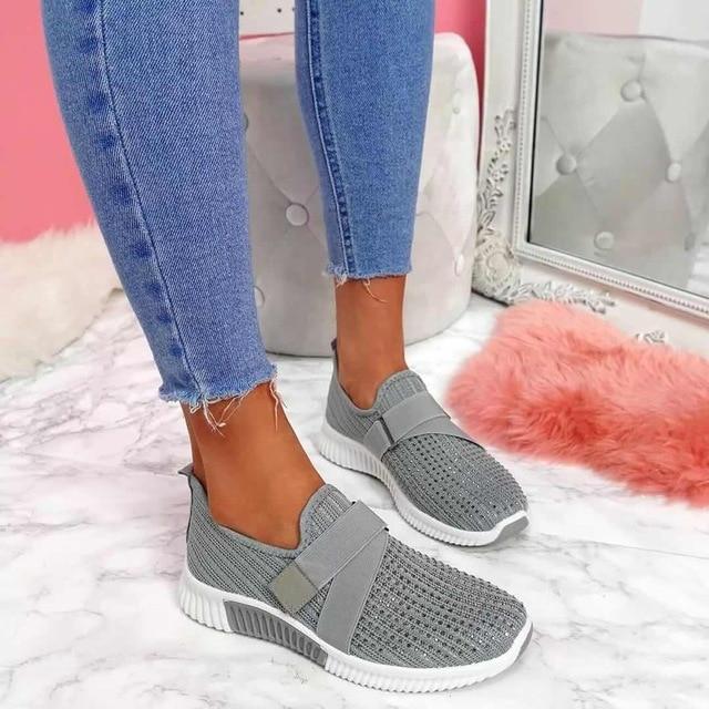 Damen Bequeme Slip-On Sneaker | Stilvoll Mit Klettverschluss 0