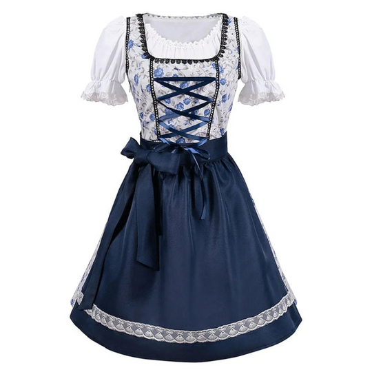 Damen Elegantes Blumen Dirndl Kleid | Oktoberfest