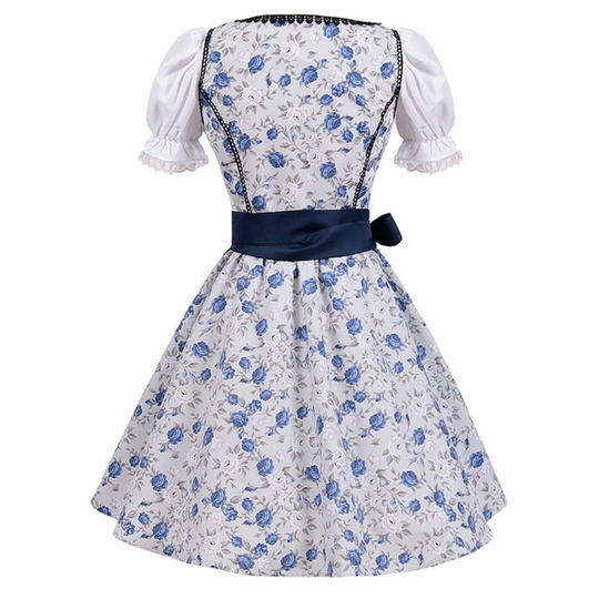 Damen Elegantes Blumen Dirndl Kleid | Oktoberfest