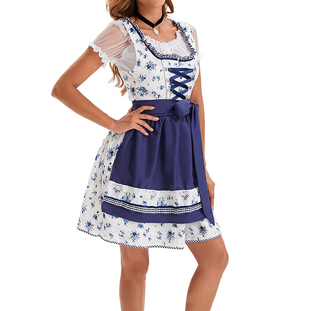 Damen Festliches Schulterfreies DirndlKleid | Mini