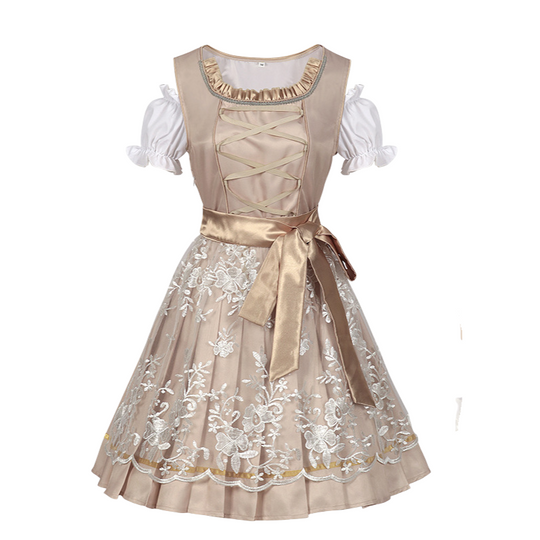 Damen Besticktes Traditionelles Dirndlkleid | Midi