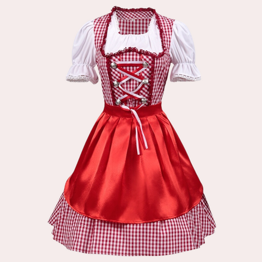Damen Kariertes Klassisches Dirndlkleid | Mini