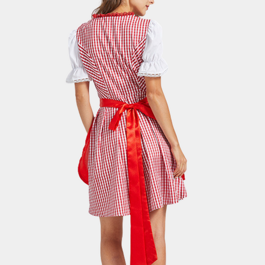 Damen Kariertes Klassisches Dirndlkleid | Mini