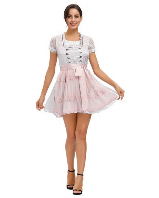 Damen Traditionelles Dirndlkleid mit Druckmuster | Mini