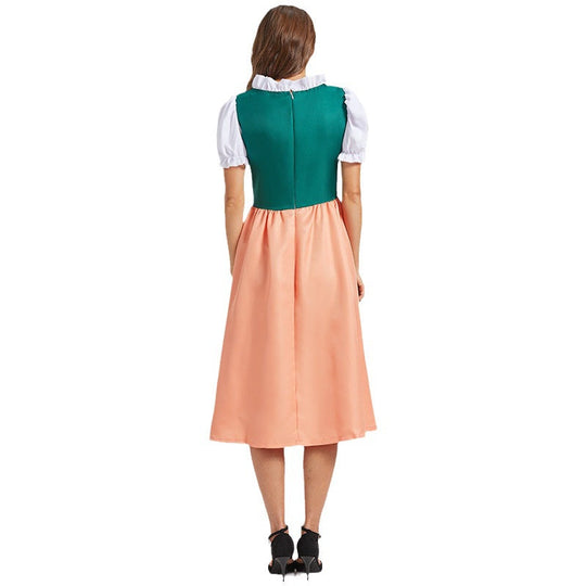 Damen Zweifarbiges Besticktes Dirndlkleid | Midi