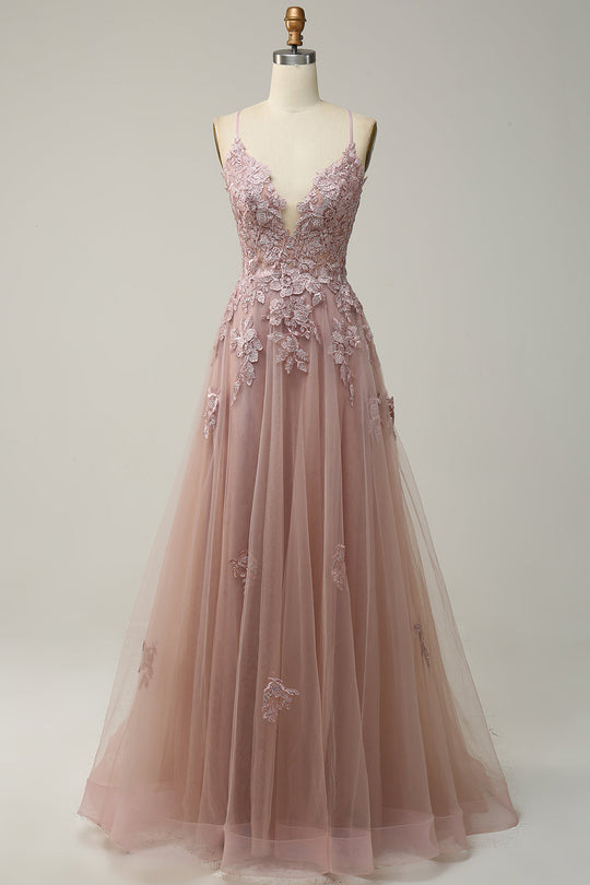 Damen Ballkleid mit Spaghettiträgern | Maxi