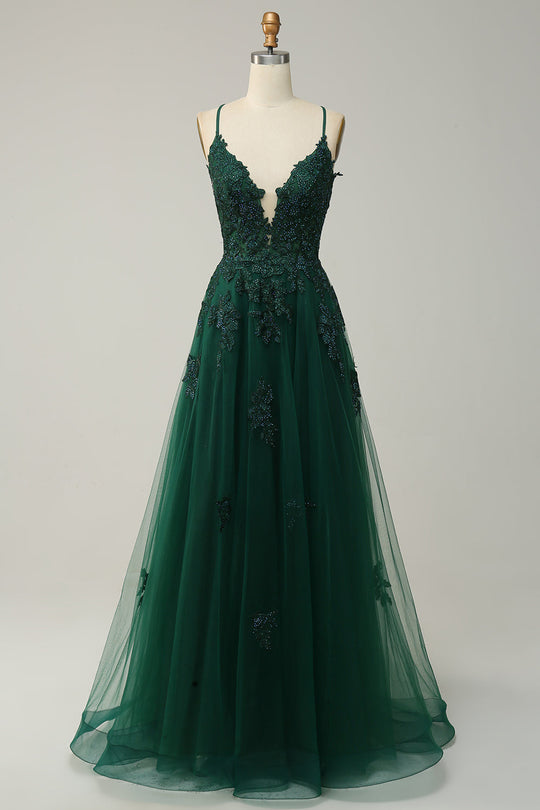 Damen Ballkleid mit Spaghettiträgern | Maxi