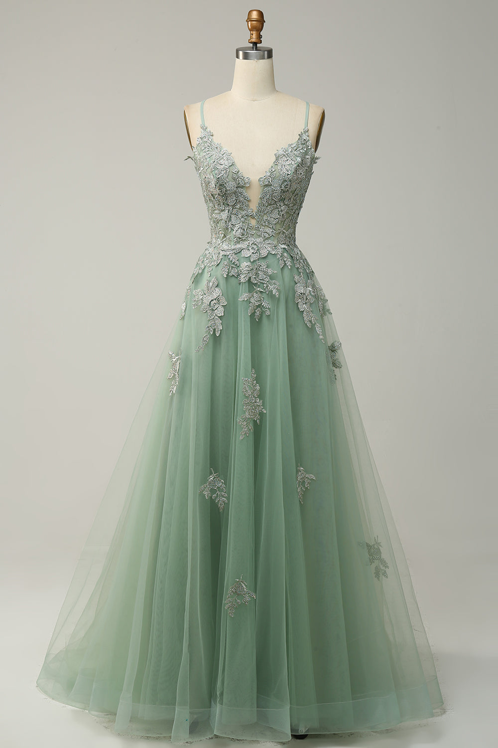 Damen Ballkleid mit Spaghettiträgern | Maxi