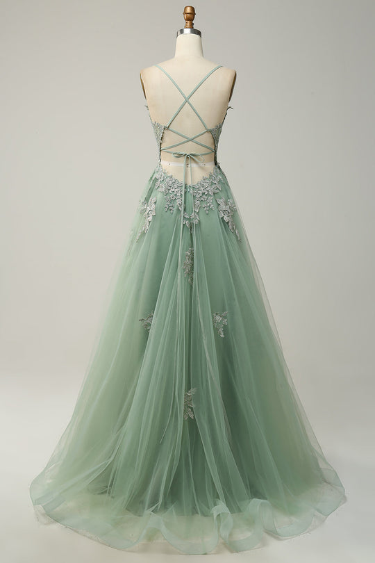 Damen Ballkleid mit Spaghettiträgern | Maxi