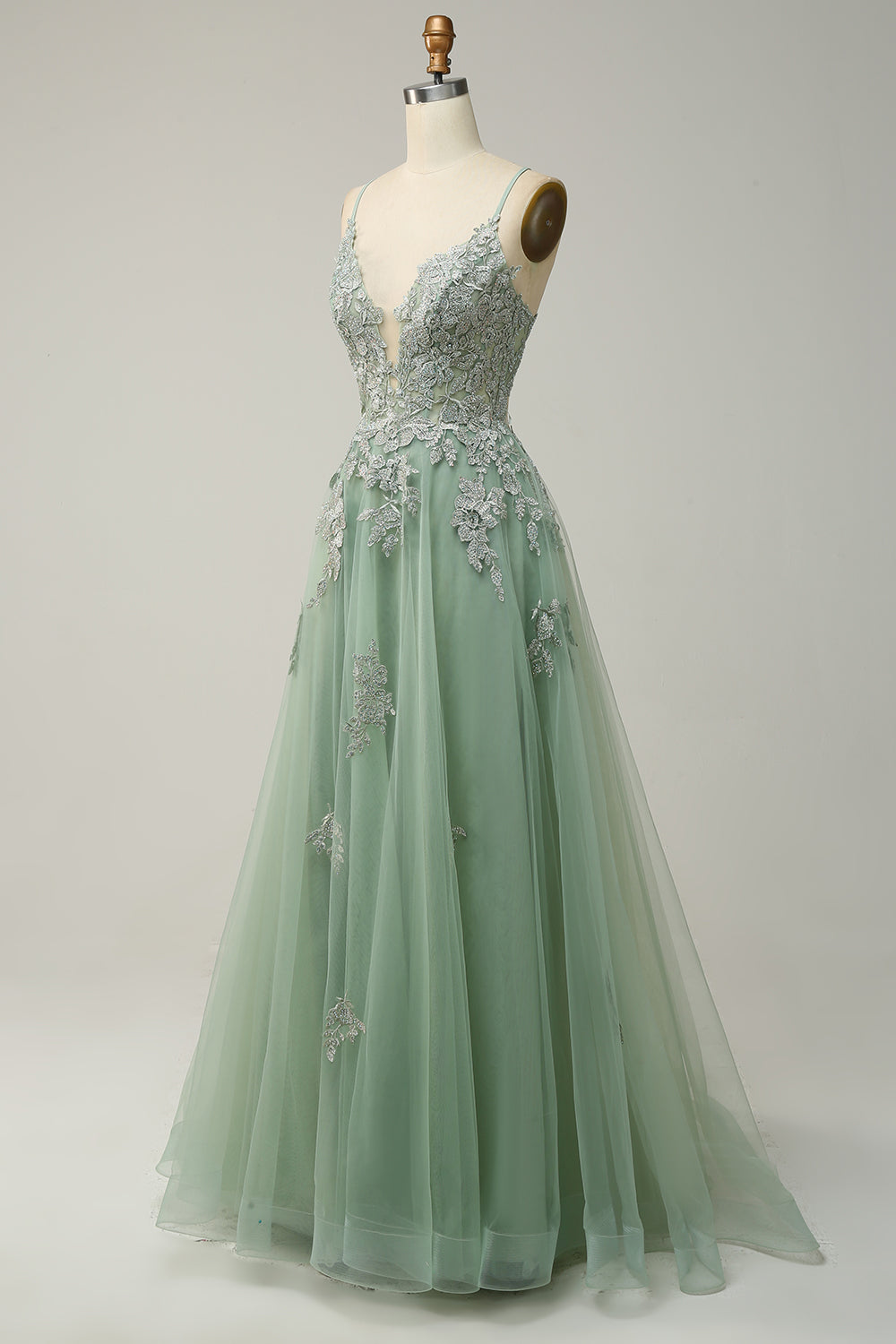 Damen Ballkleid mit Spaghettiträgern | Maxi