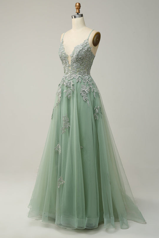 Damen Ballkleid mit Spaghettiträgern | Maxi