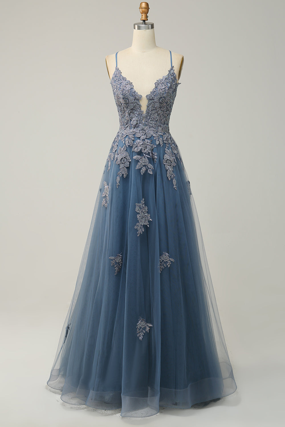 Damen Ballkleid mit Spaghettiträgern | Maxi