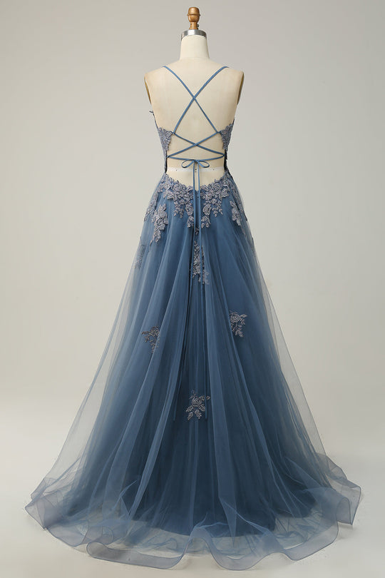 Damen Ballkleid mit Spaghettiträgern | Maxi