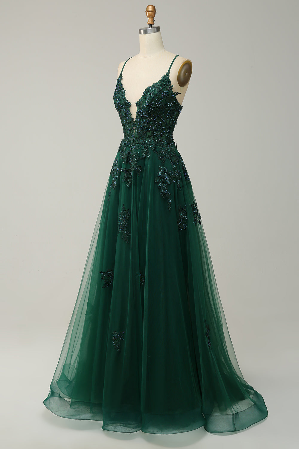 Damen Ballkleid mit Spaghettiträgern | Maxi