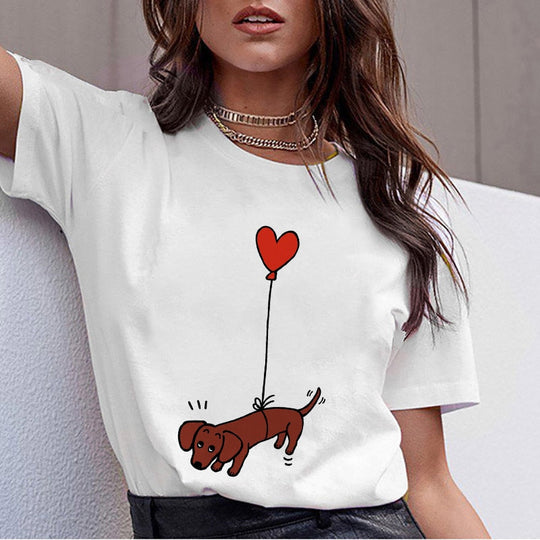 Puppy Love T-Shirt - Sommerliches Shirt Mit Dackelmotiv