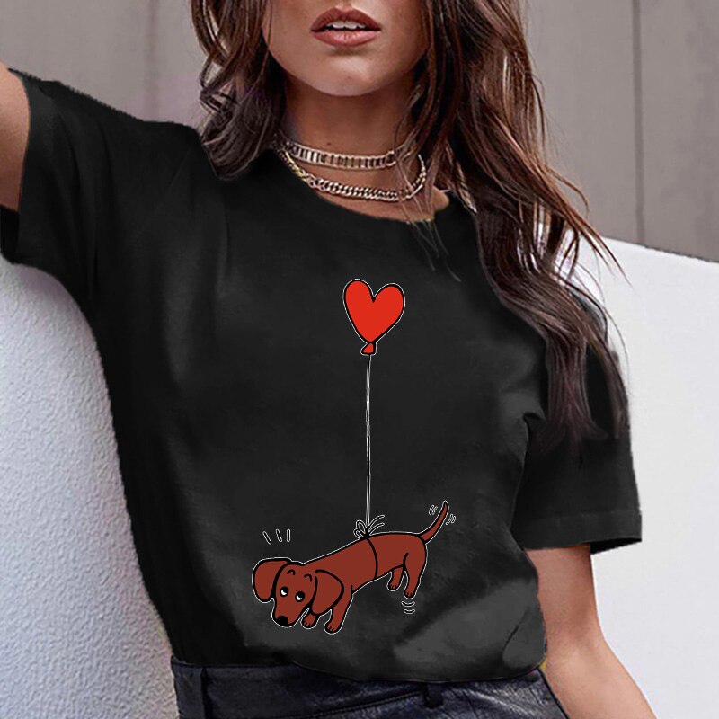 Puppy Love T-Shirt - Sommerliches Shirt Mit Dackelmotiv