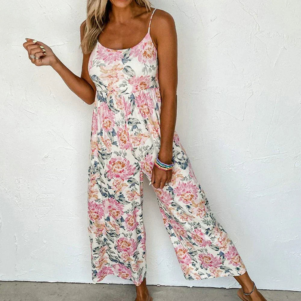 Blumiger Jumpsuit Mit Sommerlichem Blumenprint – Sommerlicher Jumpsuit Mit Lebhaftem Blumendekor