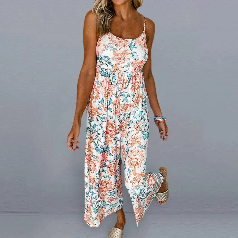 Blumiger Jumpsuit Mit Sommerlichem Blumenprint – Sommerlicher Jumpsuit Mit Lebhaftem Blumendekor