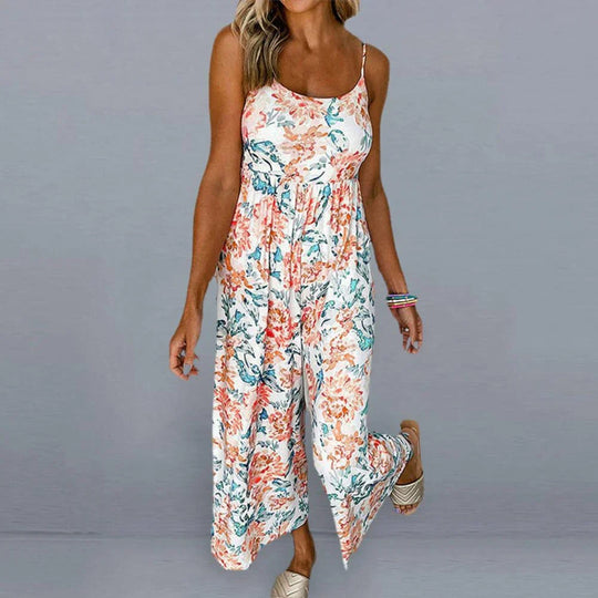 Blumiger Jumpsuit Mit Sommerlichem Blumenprint – Sommerlicher Jumpsuit Mit Lebhaftem Blumendekor