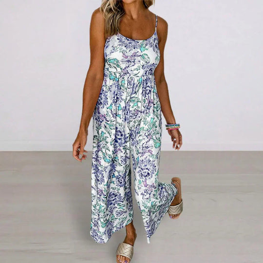 Blumiger Jumpsuit Mit Sommerlichem Blumenprint – Sommerlicher Jumpsuit Mit Lebhaftem Blumendekor