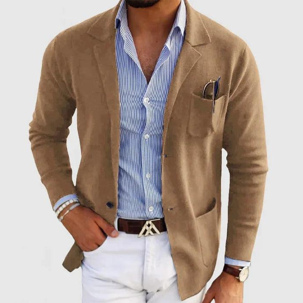 Herren Casual Jacke mit Revers | Elegante Knopfjacke für Alltag und Freizeit