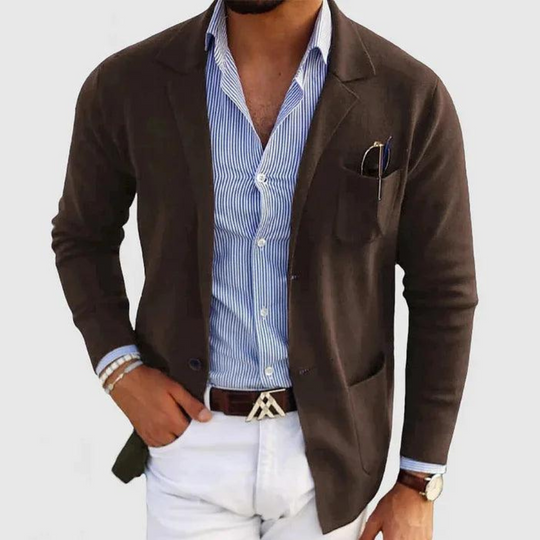 Herren Casual Jacke mit Revers | Elegante Knopfjacke für Alltag und Freizeit