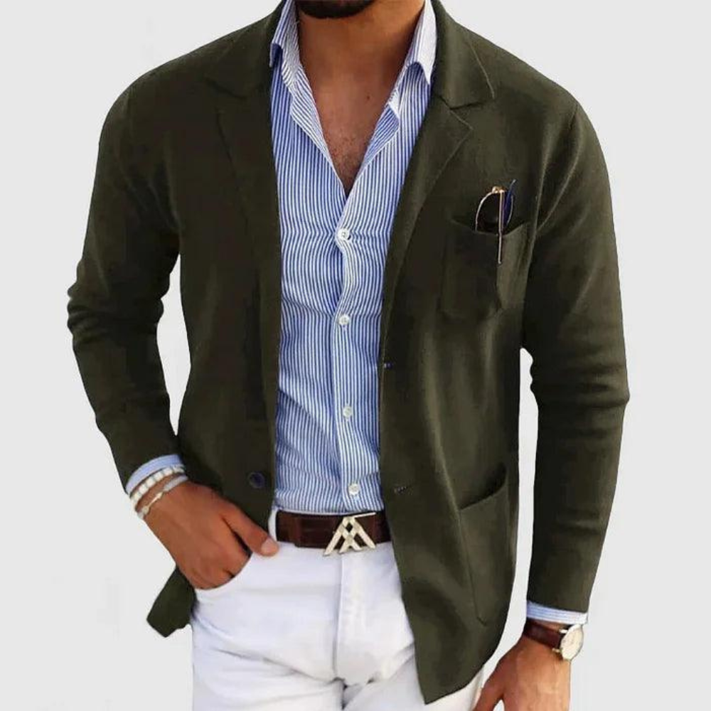 Herren Casual Jacke mit Revers | Elegante Knopfjacke für Alltag und Freizeit
