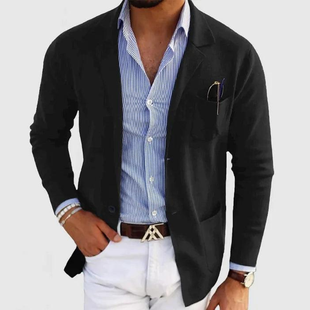 Herren Casual Jacke mit Revers | Elegante Knopfjacke für Alltag und Freizeit