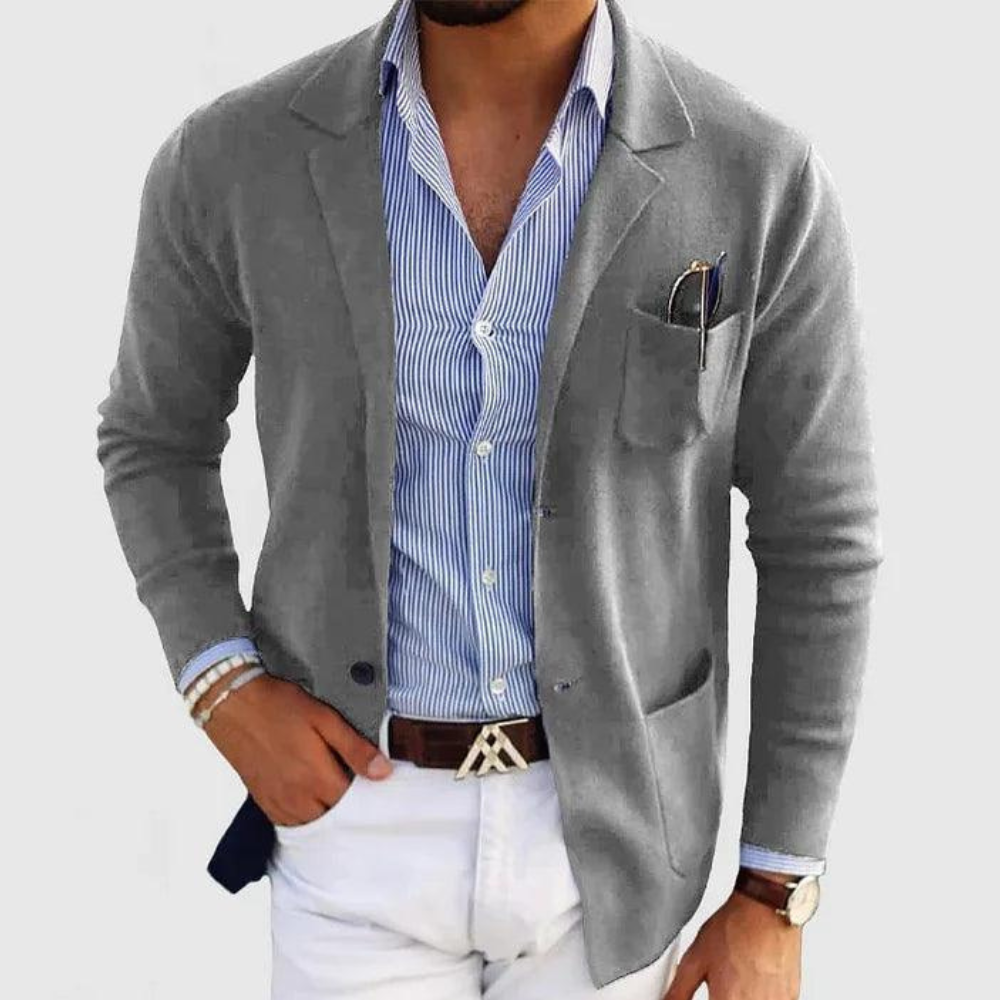 Herren Casual Jacke mit Revers | Elegante Knopfjacke für Alltag und Freizeit