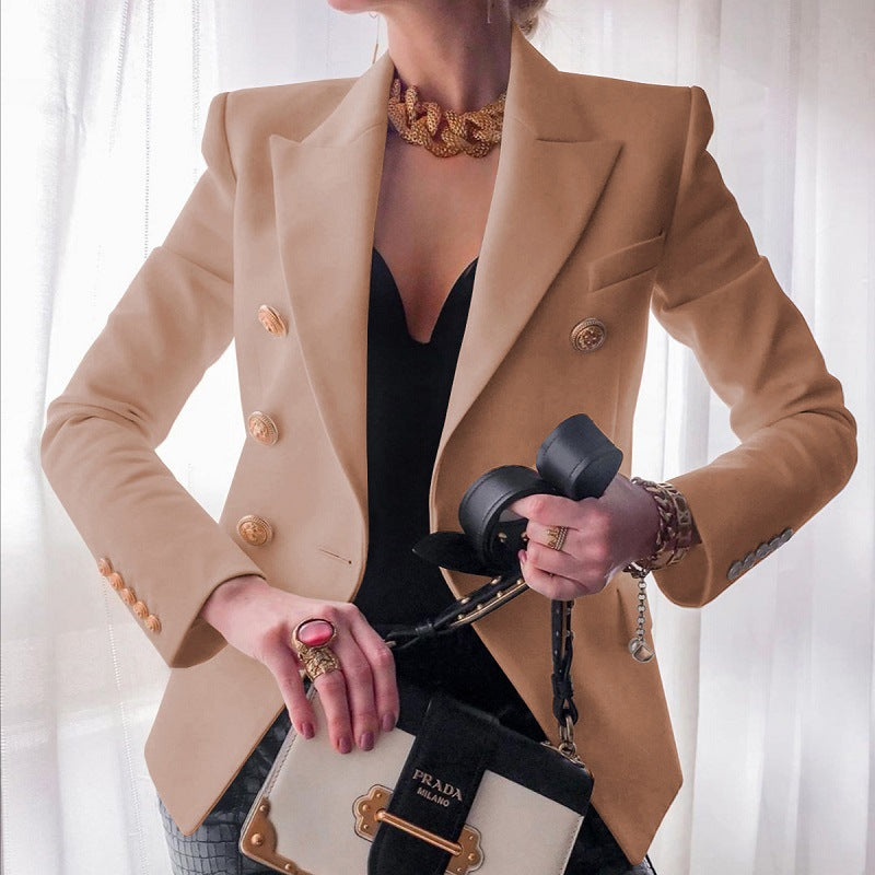 Damen Blazer mit Goldknöpfen | Zweireiher Hüftlang