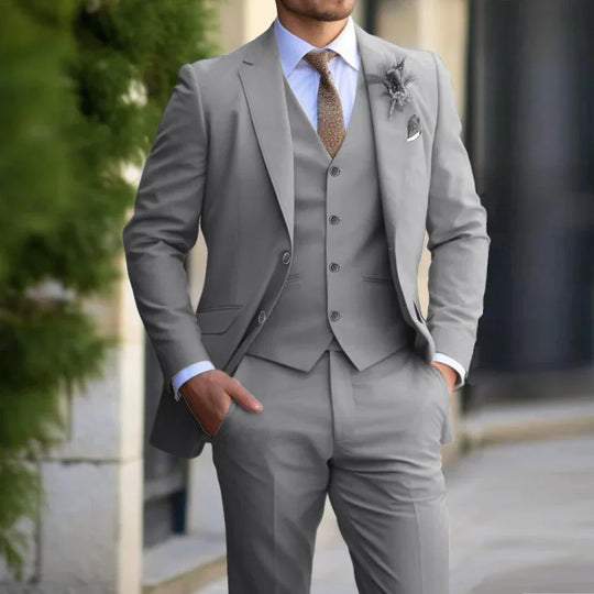 Herren Anzug 3-teilig Slim Fit | Hochzeitsgäste Mit Flap Taschen