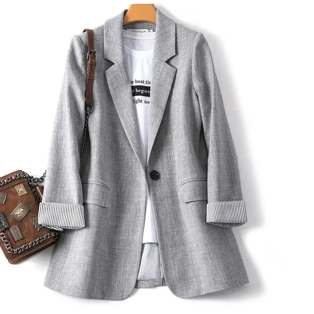 Patchwork Blazer - Trendiger Damenblazer Mit Lockerem Schnitt