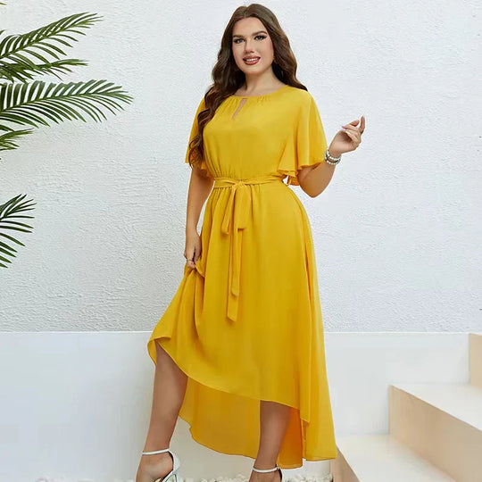 Natalie Kleid - Plus Size Kleid Mit Halbarmen Und Gürtel