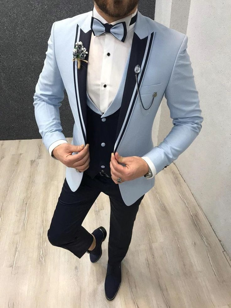 Herren Anzug Dreiteilig Schmal Geschnitten | Elegant Für Anlass