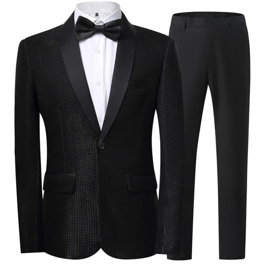 Herren Anzug 2-teilig Slim Fit | Hochzeitsgäste Mit Punktmuster